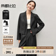 尚都比拉職業(yè)面試西裝套裝女春秋款正裝高級感小西服穿搭一整套 黑色 XL