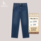 哈吉斯（HAZZYS）女裝直筒牛仔褲女ATDSP0BCX01 藍(lán)色BL 165/76A44