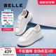 百麗（Belle）簡(jiǎn)約舒適小白鞋女商場(chǎng)同款平穩休閑板鞋D5Q1DAM5 白色/杏 36 (230mm)