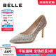 百麗（Belle）吉娜同款高跟鞋女商場(chǎng)款單鞋婚鞋BDAK3AQ5預售 浮光躍金-跟高8CM（寬版） 38 (240mm)