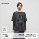 播商場(chǎng)同款國風(fēng)印花圓領(lǐng)T恤女25早春新款休閑寬松T恤BDS1YD1567 G10遠山 M