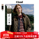 ELAND衣戀棉服女菱格紋燈芯絨領(lǐng)保暖外套25冬新款 軍綠色(49)Khaki S 160
