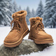 大王椰子雪地靴男士冬季東北大棉鞋2025新款加絨加厚保暖真皮哈爾濱男靴子 栗色 【抗寒零下30度】 42