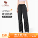 駱駝（CAMEL）防曬傘兵休閑長褲女寬松顯瘦直筒運動褲 Y25BA4L0032 幻影黑 M