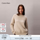 Calvin KleinJeans25秋季新款女士休閑通勤ck提花圓領(lǐng)打底針織衫毛衣44D359G PD7-卡其米 S