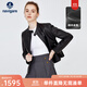 Navigare意大利小帆船真皮皮衣女士秋冬款黑色時尚百搭外套立領(lǐng)短款機車服 暗夜黑 M