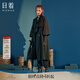 日著(zhù)設計師品牌女裝2025秋季新款小眾中長(cháng)款黑色寬松流行風(fēng)衣外套 濃霧黑現貨 L