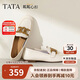 他她TATA粼粼心扣女鞋軟底通勤樂(lè )福鞋平底單鞋英倫風(fēng)7QC23AA4米色 37