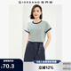 佐丹奴T恤女裝純棉刺繡撞色邊甜美元?dú)馍倥畧A領(lǐng)短袖t恤女05322395