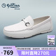金利來（goldlion）男鞋25春季新款商務(wù)皮鞋個性時尚豆豆鞋G567510074BBA白色40