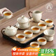尚言坊汝窯茶具整套帶茶盤(pán)高檔家用辦公功夫茶泡茶壺全套裝喬遷生日禮物