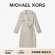 MICHAEL KORS邁克高仕 MK 女士中長(zhǎng)款系帶收腰雙排扣風(fēng)衣外套 沙色 268 L