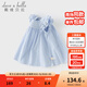 戴維貝拉（DAVE＆BELLA）2025新款夏裝純棉女童連衣裙洋氣小童裙子兒童公主裙女寶寶裙子 淺藍色【現貨】 110 cm（建議身高100-110cm）