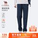 駱駝（CAMEL）薄絨直筒男褲防潑水休閑運動(dòng)長(cháng)褲子 C15CABLH036 黑夜藍 XXL