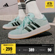 adidas「面包鞋」GRAND COURT BASE 00s休閑低幫板鞋男女阿迪達斯 薄荷綠/黑色/漢玉白   38