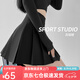 蘿美醬百褶裙女夏季短裙jk制服小裙子學(xué)院風(fēng)高腰春秋a字半身裙小個(gè)子 黑色常規款（抗皺西裝面料） M 【建議95-105斤】