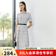顏域（YANYEE）優(yōu)雅氣質(zhì)白色印花短袖連衣裙女士裙子2024年夏季新款收腰顯瘦 白花 M/38