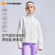 moodytiger女童外套柔軟舒適春秋裝兒童立領(lǐng)純色簡(jiǎn)約短款寬松運動(dòng)空氣層外套