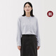無(wú)印良品（MUJI）女式 法蘭絨 立領(lǐng)長(cháng)袖襯衫 女士襯衣外套 25年秋季新品 女裝 淺灰色 M (160/84A)