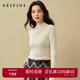 詩(shī)凡黎（'SEIFINI）全羊毛半高領(lǐng)針織打底衫2025秋新款簡(jiǎn)約百搭修身顯瘦毛衣女 珍珠白 S