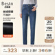 百斯盾復(fù)合麗絲絨牛仔褲女2024秋季新款加絨暖柔不臃腫顯瘦小腳鉛筆褲 深藍色-ND3V1615610 29 (2尺2)