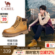 駱駝（CAMEL）王俊凱同款馬丁靴男戶外復古情侶大黃靴王者凱甲系列登山工裝鞋子 G13W136121 駝色/咖啡 41