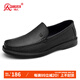 強(qiáng)人商務(wù)休閑男鞋通勤皮鞋舒適羊皮一腳蹬駕車鞋 JDA351334 黑色 42碼