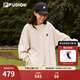 FILA FUSION斐樂(lè )潮牌情侶款套頭衛衣秋簡(jiǎn)約寬松針織上衣可選加絨 藊豆灰-BG XL