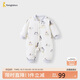 童泰（TONGTAI）嬰兒連體秋冬寶寶夾棉衣服兒童對(duì)開爬服TS43D210-DS灰色73cm