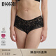 Wolford 沃爾福特Lace蕾絲花卉網(wǎng)紗性感三角內褲女61434 7005 黑色 M