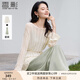 香影吊帶連衣裙兩件套女2025夏秋新款針織罩衫長裙輕熟風氣質套裝 軍綠 M 160/84A/95-110斤