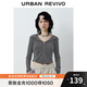 UR2025秋季新款女時(shí)尚連帽愛(ài)心蝴蝶結(jié)拉鏈修身外套UYB150001 深灰 M