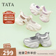 他她（TATA）厚底老爹鞋涼鞋女鞋瑪麗珍鞋休閑運動(dòng)鞋秋季3ER01BQ4 銀/灰 36