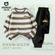 小豬班納兒童套裝男童春秋條紋長(cháng)袖t恤男孩2025新款柔軟耐磨運動(dòng)褲童裝 親膚柔軟耐磨彩條長(cháng)袖+衛褲07 120 【推薦37-45斤】