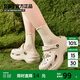 Semir女鞋洞洞鞋厚底增高休閑沙灘鞋女SSM252023 巴洛克杏 36-37