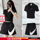 耐克（NIKE）運動(dòng)套裝女裝 2025新款夏季健身訓練舒適透氣短袖T恤寬松梭織短褲 DV7885-010+HM8980-010 M