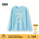 森馬（Semir）毛衣女冬季oversize小羊落肩2025新款溫柔甜美可愛(ài)慵懶套頭衫 藍色調00388 S