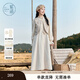 紫涵（ZIHAN）紫涵日系刺繡馬甲背心立領(lǐng)寬松襯衫連衣裙兩件套裝女秋季 米金 S