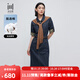水云間復(fù)古風(fēng)藍色牛仔連衣裙女2025秋季新款通勤中長款收腰顯瘦牛仔裙子 牛仔藍 L