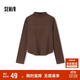 森馬（Semir）長(cháng)袖t恤女半高領(lǐng)字母修身軟糯上衣春刺繡套頭衫107124101002