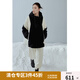 獨(dú)束大碼女裝美式運(yùn)動(dòng)戶(hù)外防風(fēng)寬松闊版撞色羽絨服女冬裝微胖mm外套 黑白色 M (尺碼：1)