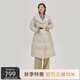 艾萊依長款羽絨服女款氣質(zhì)收腰顯瘦時尚大翻領(lǐng)保暖冬外套  銀松灰S