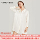 珊目爾【夏日純欲風(fēng)】重磅真絲睡裙性感家居服男友風(fēng)襯衫100%桑蠶絲睡裙 米白色【重磅19姆米睡裙】 L (165)適合105-115斤穿著(zhù)