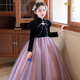 思妙星女童絕美禮服公主裙高端輕奢小眾花童婚禮生日兒童主持鋼琴演奏服 紫色 130