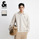 杰克·瓊斯（JACK&JONES）男裝26年春季衛衣男肌理提花寬松長(cháng)袖拉鏈半高領(lǐng)套頭休閑打底衫 070月光灰 POLO領(lǐng) M （175）