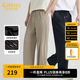 卡賓（CABBEEN）【親膚超柔】輕薄透氣休閑褲男2025夏季多褶設(shè)計寬松直筒長褲 駝色25 L /175/50