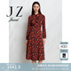 玖姿（JUZUI）商場同款飄帶領(lǐng)花羅百合裙連衣裙女春款JWEC50002 花黑 M