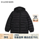 E·LAND KIDS衣戀【博主同款】90%鴨絨早春新品男女童休閑連帽羽絨服 Black黑色/19 130 cm