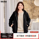 MsShe【雙拉鏈連帽衛衣外套】大碼女裝2025新款秋季胖mm寬松上衣 【加絨】黑色現貨-適合0-15℃ 4XL