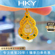 ?？ㄒ?HEEKAIYI項鏈女士和田玉金鑲玉項鏈奢侈首飾七夕情人節生日禮物送老婆女友 福祿金鑲玉項鏈-18k金鏈